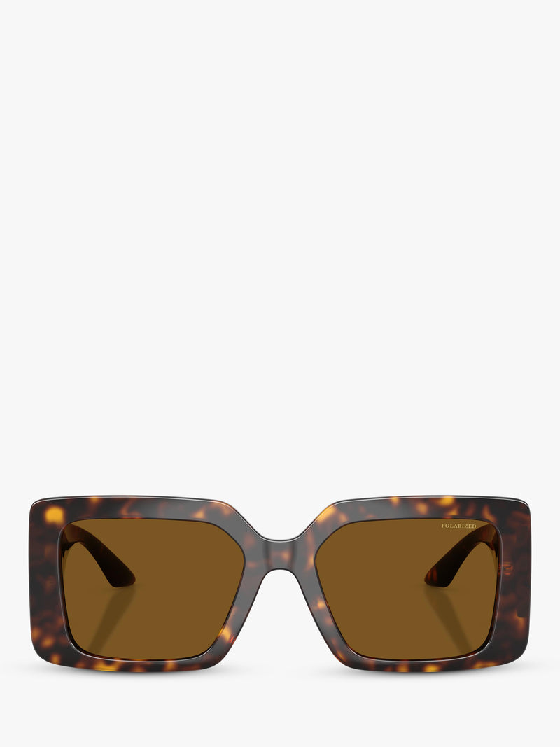 Versace women's polarised square sunglasses Havana Brown - British product
