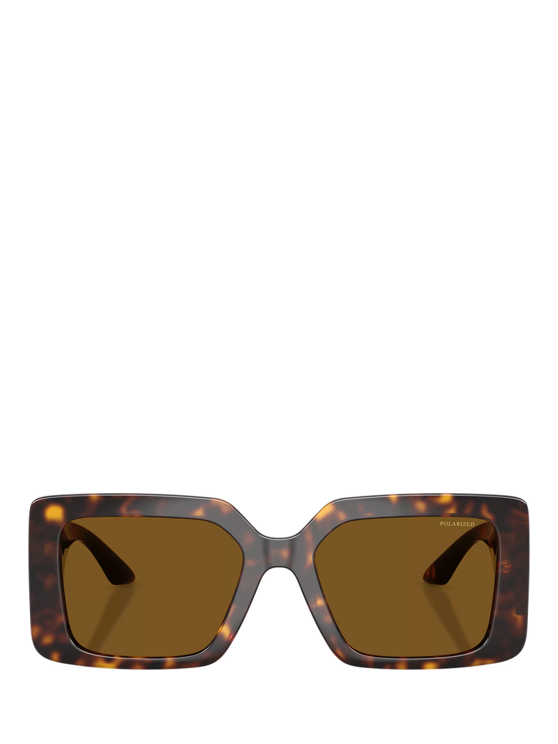 Versace women's polarised square sunglasses Havana Brown - British product