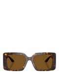 Versace women's polarised square sunglasses Havana Brown - British product