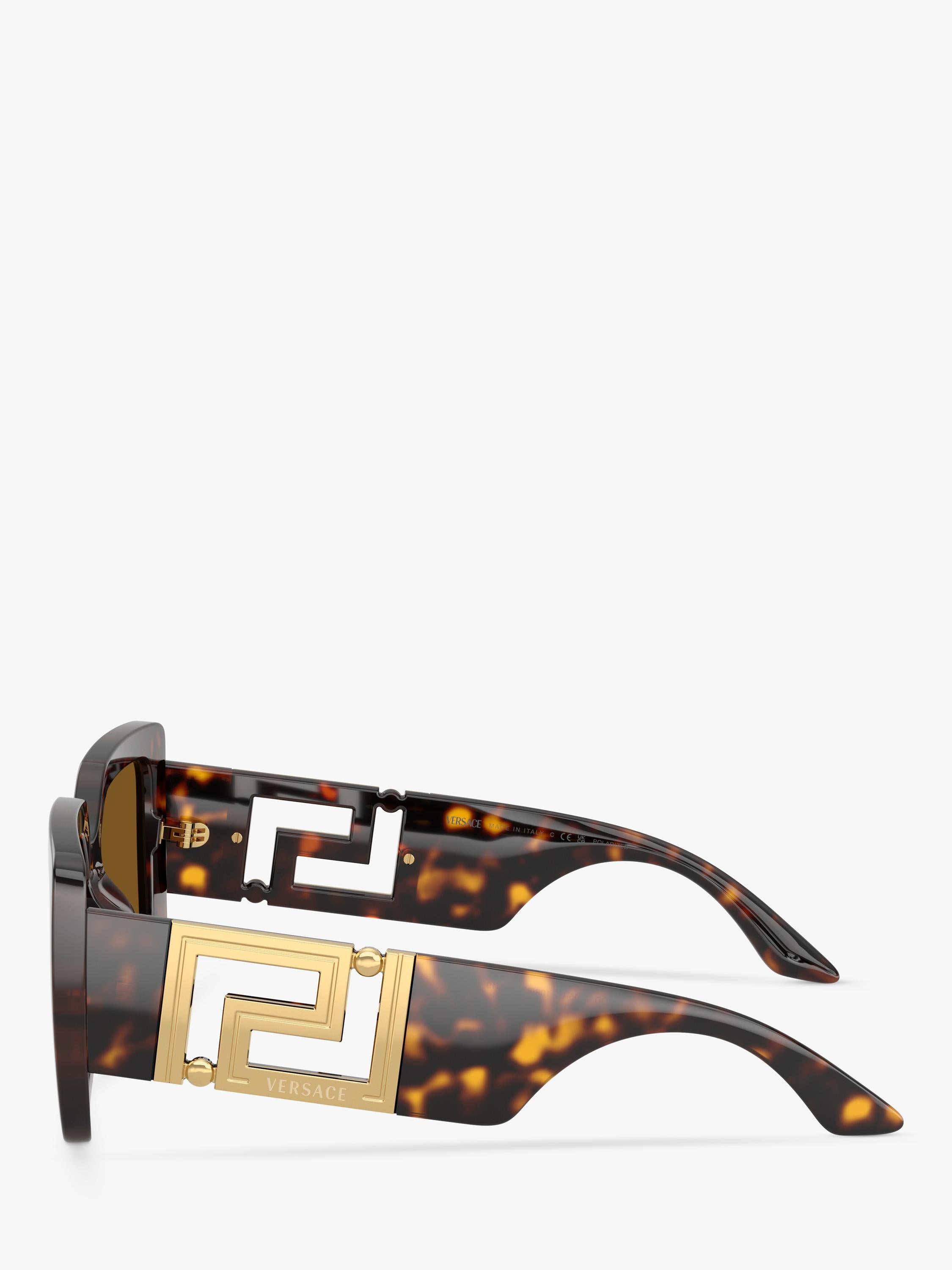 Versace women's polarised square sunglasses Havana Brown - British product