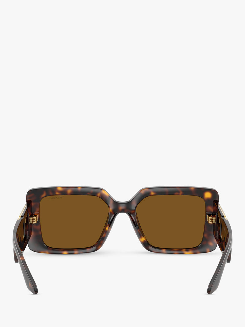Versace women's polarised square sunglasses Havana Brown - British product
