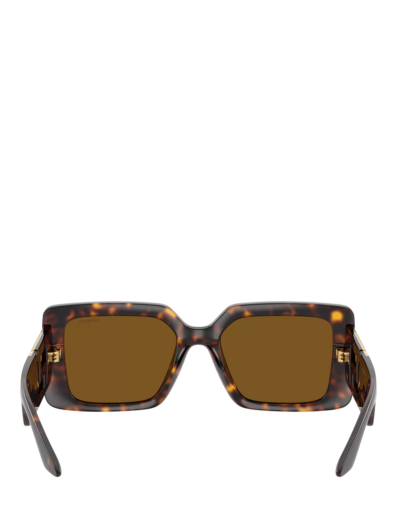 Versace women's polarised square sunglasses Havana Brown - British product