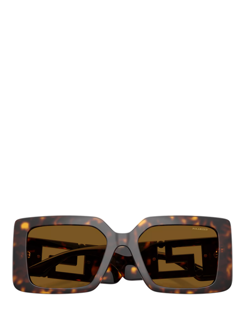 Versace women's polarised square sunglasses Havana Brown - British product