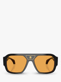Versace square sunglasses black orange - British product