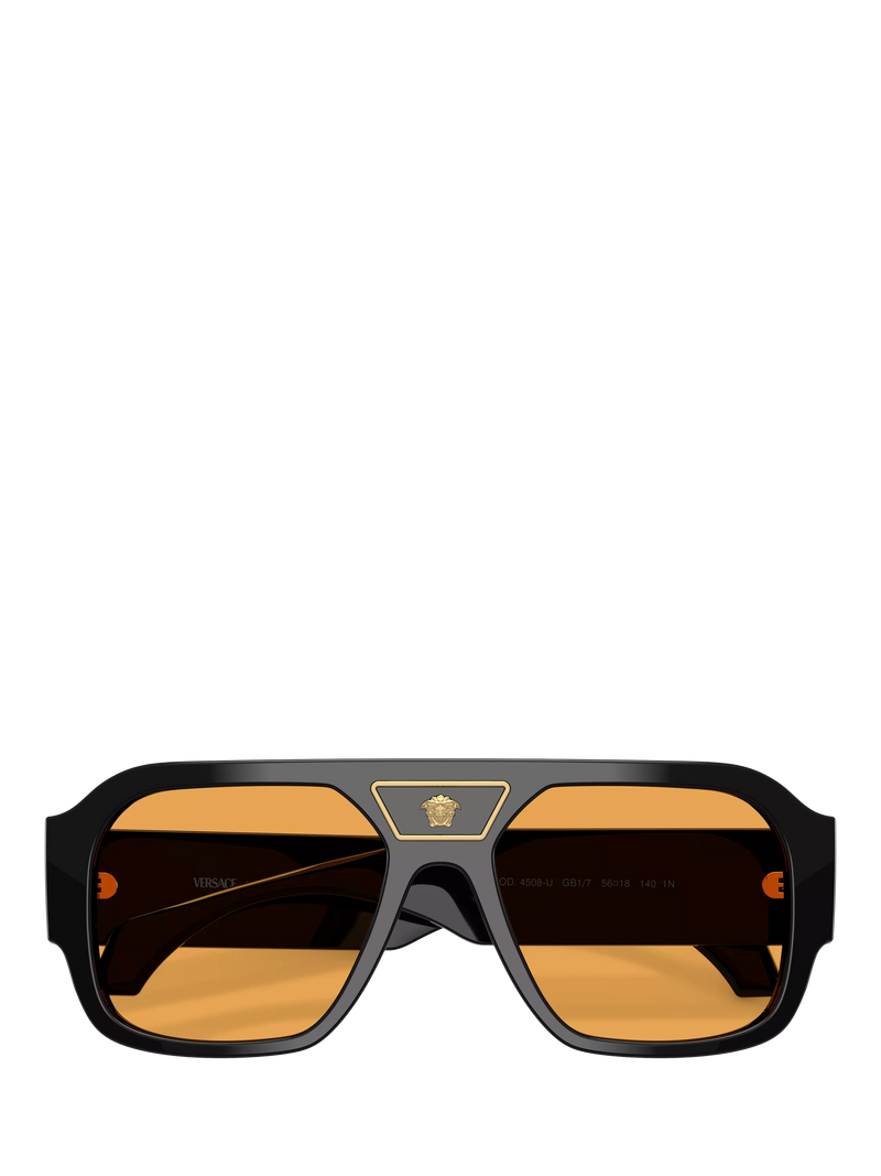Versace square sunglasses black orange - British product