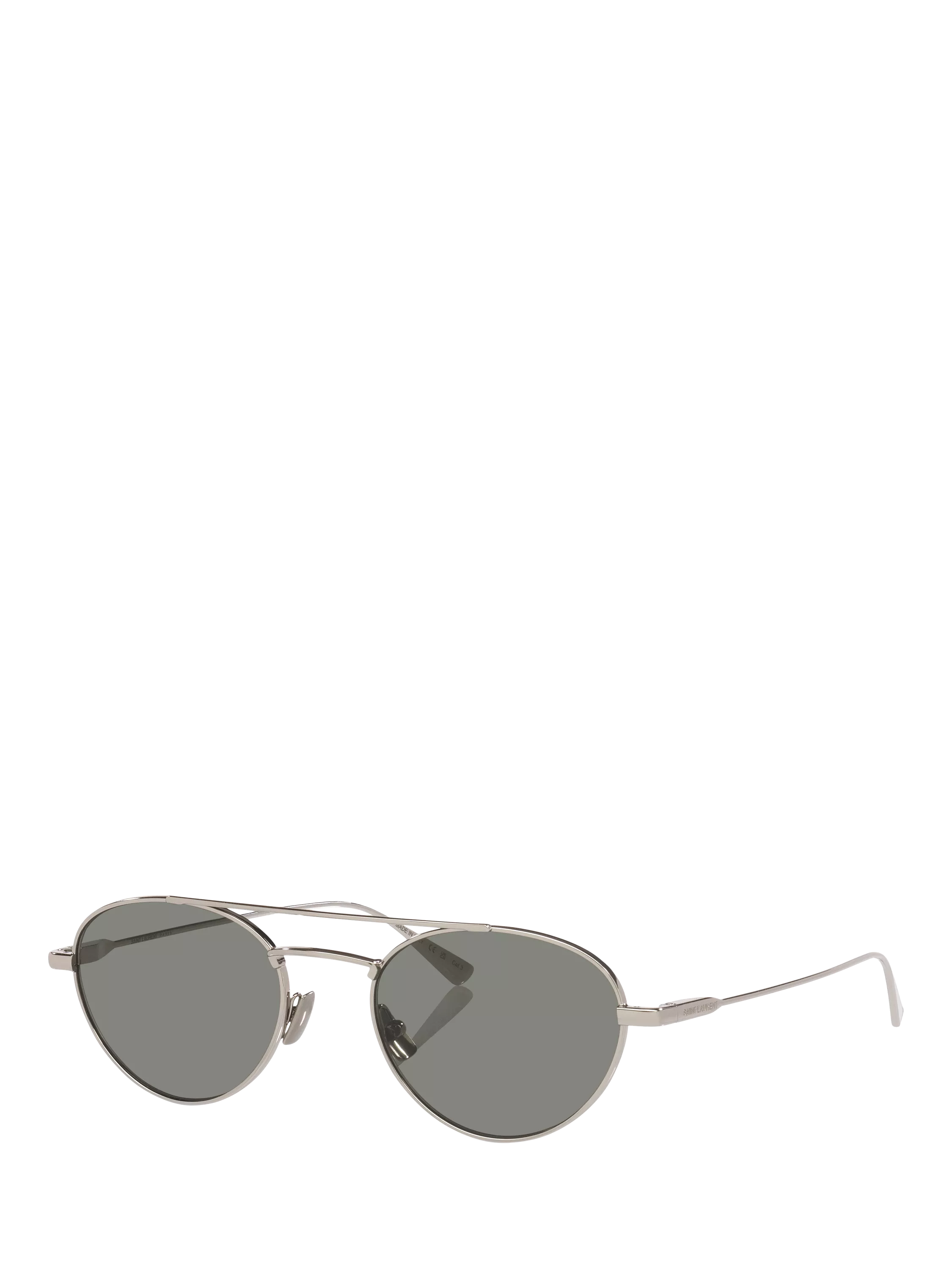 Yves Saint Laurent round sunglasses silver grey metal frame (British brand)