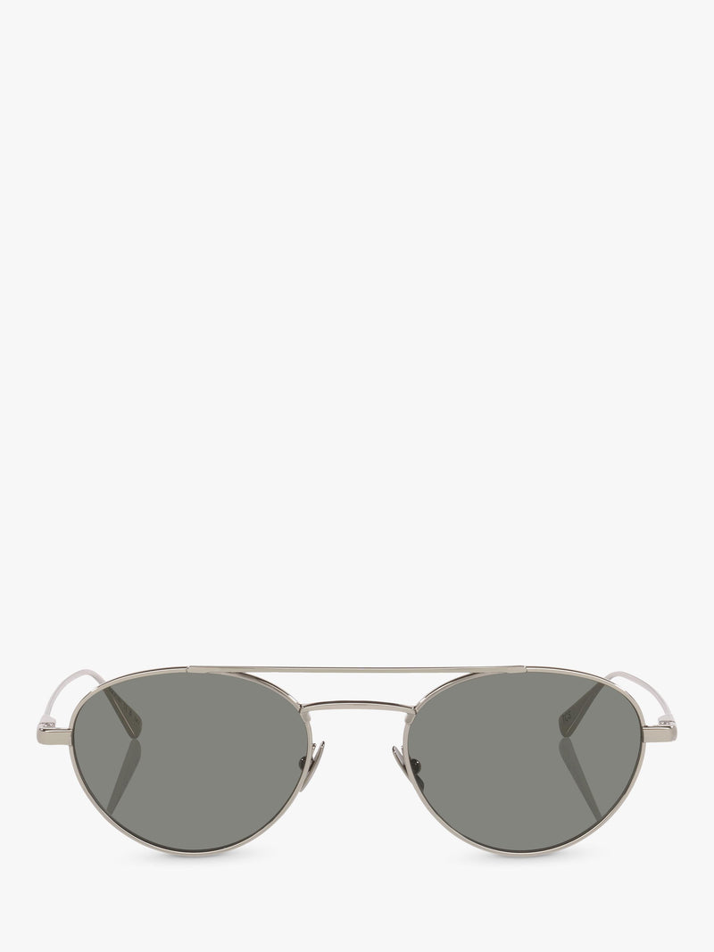 Yves Saint Laurent round sunglasses silver grey metal frame (British brand)
