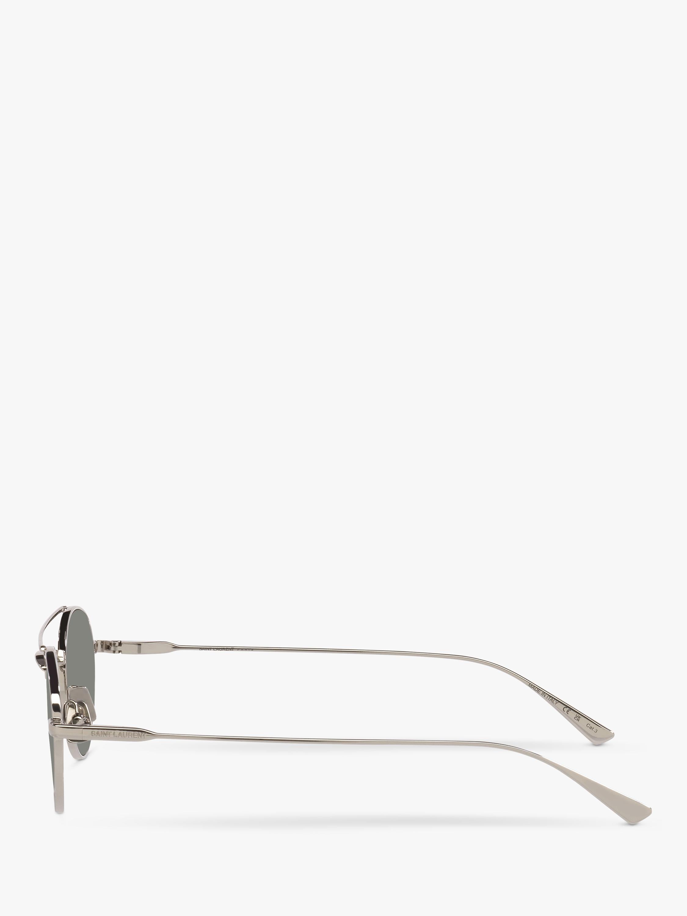 Yves Saint Laurent round sunglasses silver grey metal frame (British brand)
