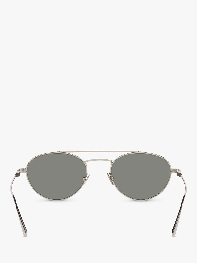Yves Saint Laurent round sunglasses silver grey metal frame (British brand)