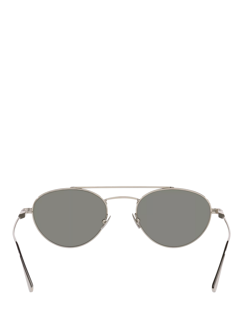 Yves Saint Laurent round sunglasses silver grey metal frame (British brand)