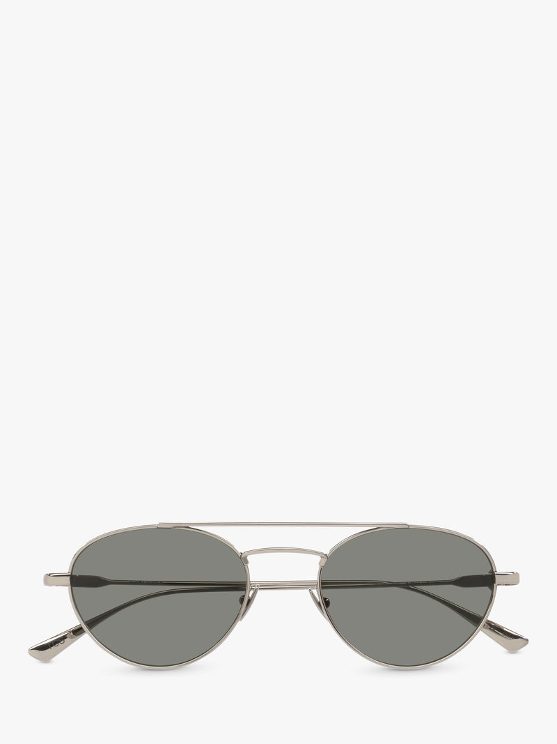 Yves Saint Laurent round sunglasses silver grey metal frame (British brand)
