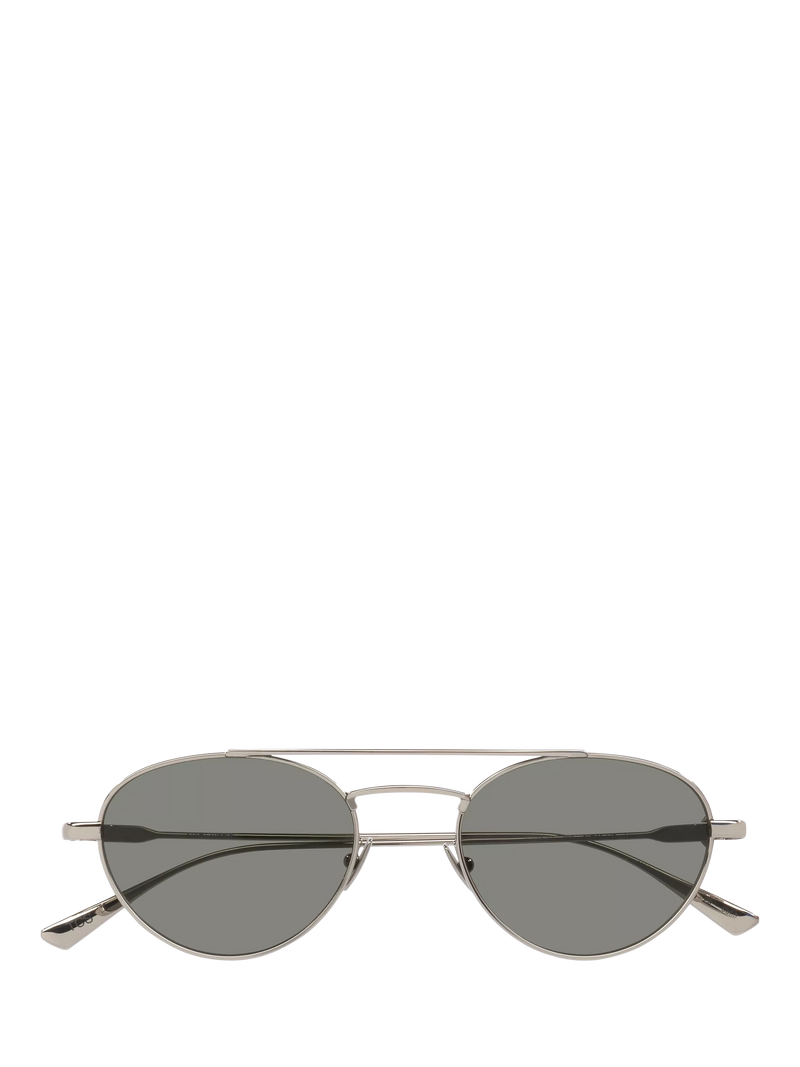 Yves Saint Laurent round sunglasses silver grey metal frame (British brand)