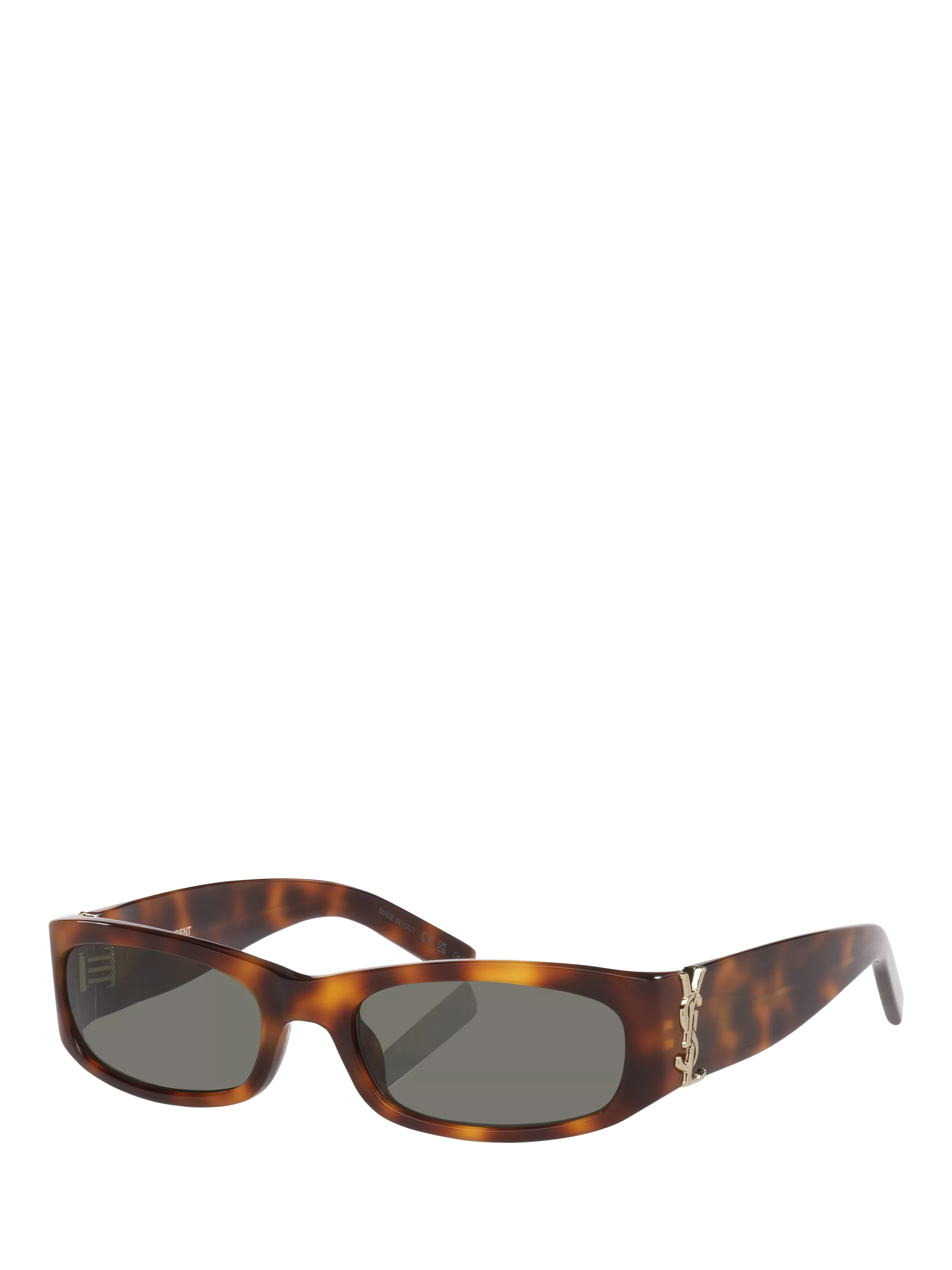 Yves Saint Laurent rectangular sunglasses brown frame 55mm, imported from the UK