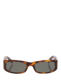 Yves Saint Laurent rectangular sunglasses brown frame 55mm, imported from the UK