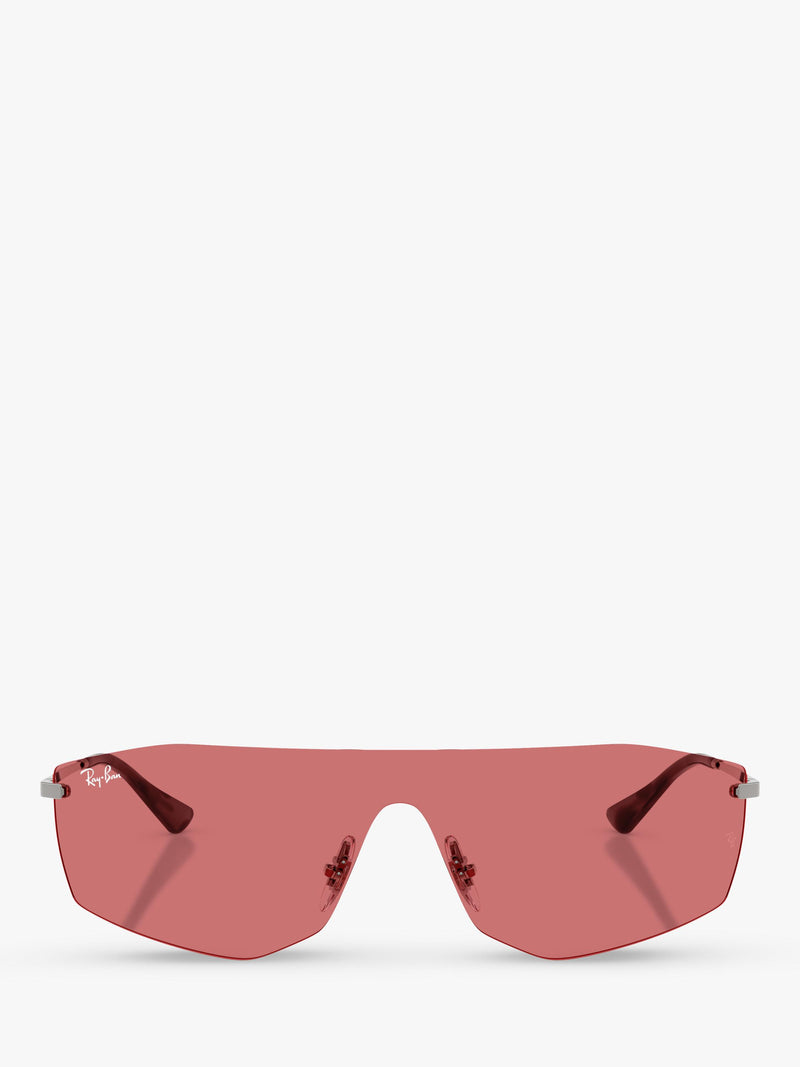 Ray-Ban Alix rectangular sunglasses gunmetal red, imported from the UK