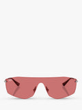 Ray-Ban Alix rectangular sunglasses gunmetal red, imported from the UK