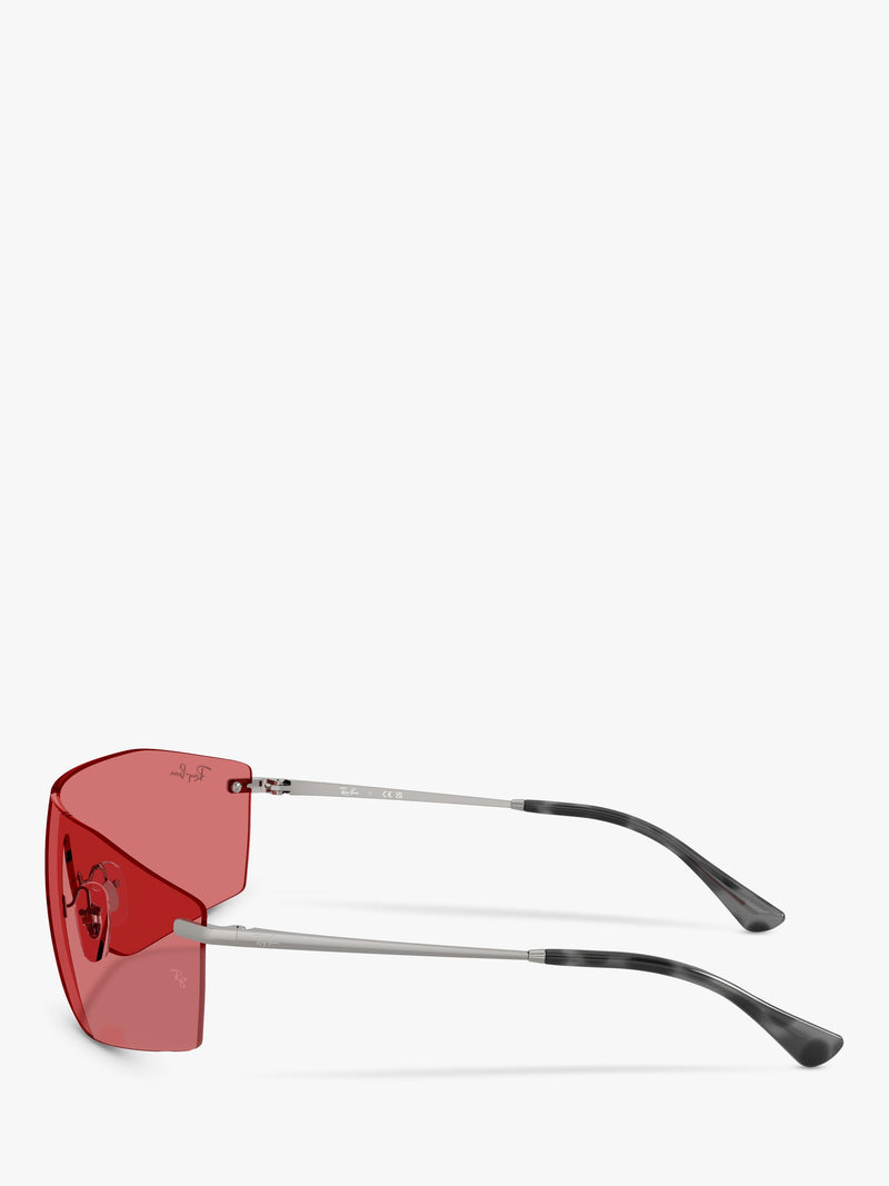 Ray-Ban Alix rectangular sunglasses gunmetal red, imported from the UK