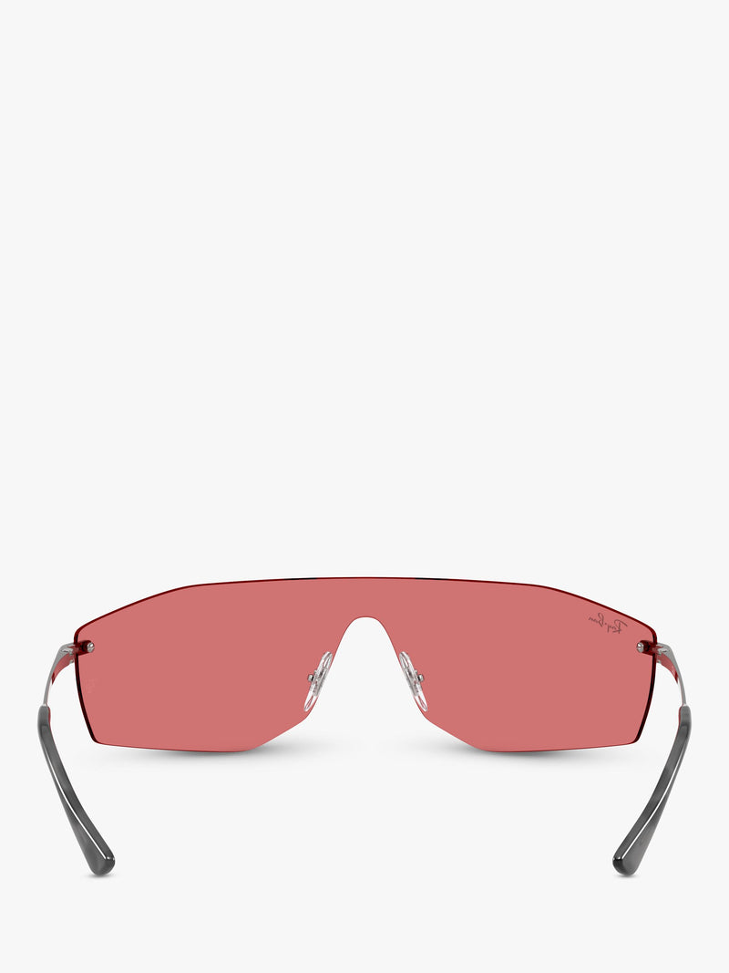 Ray-Ban Alix rectangular sunglasses gunmetal red, imported from the UK