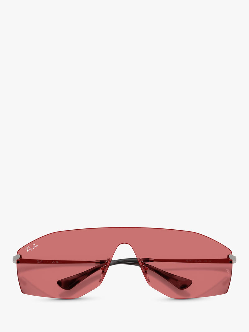 Ray-Ban Alix rectangular sunglasses gunmetal red, imported from the UK