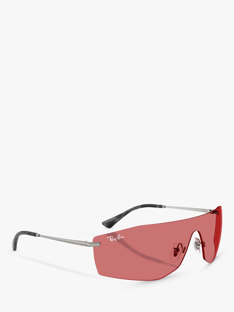 Ray-Ban Alix rectangular sunglasses gunmetal red, imported from the UK