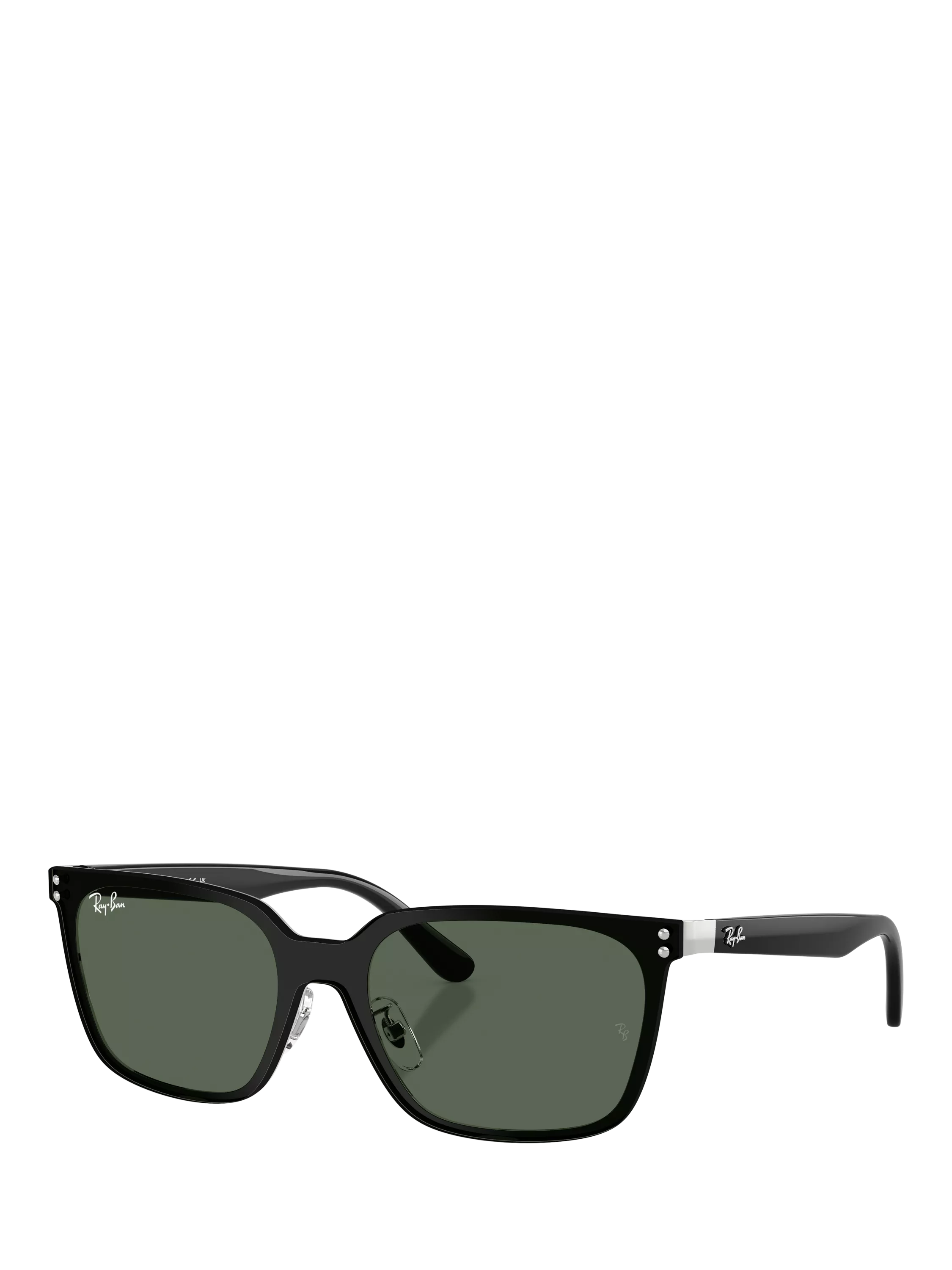 Ray-Ban RB3784D Unisex Square Sunglasses, Black/Dark Green