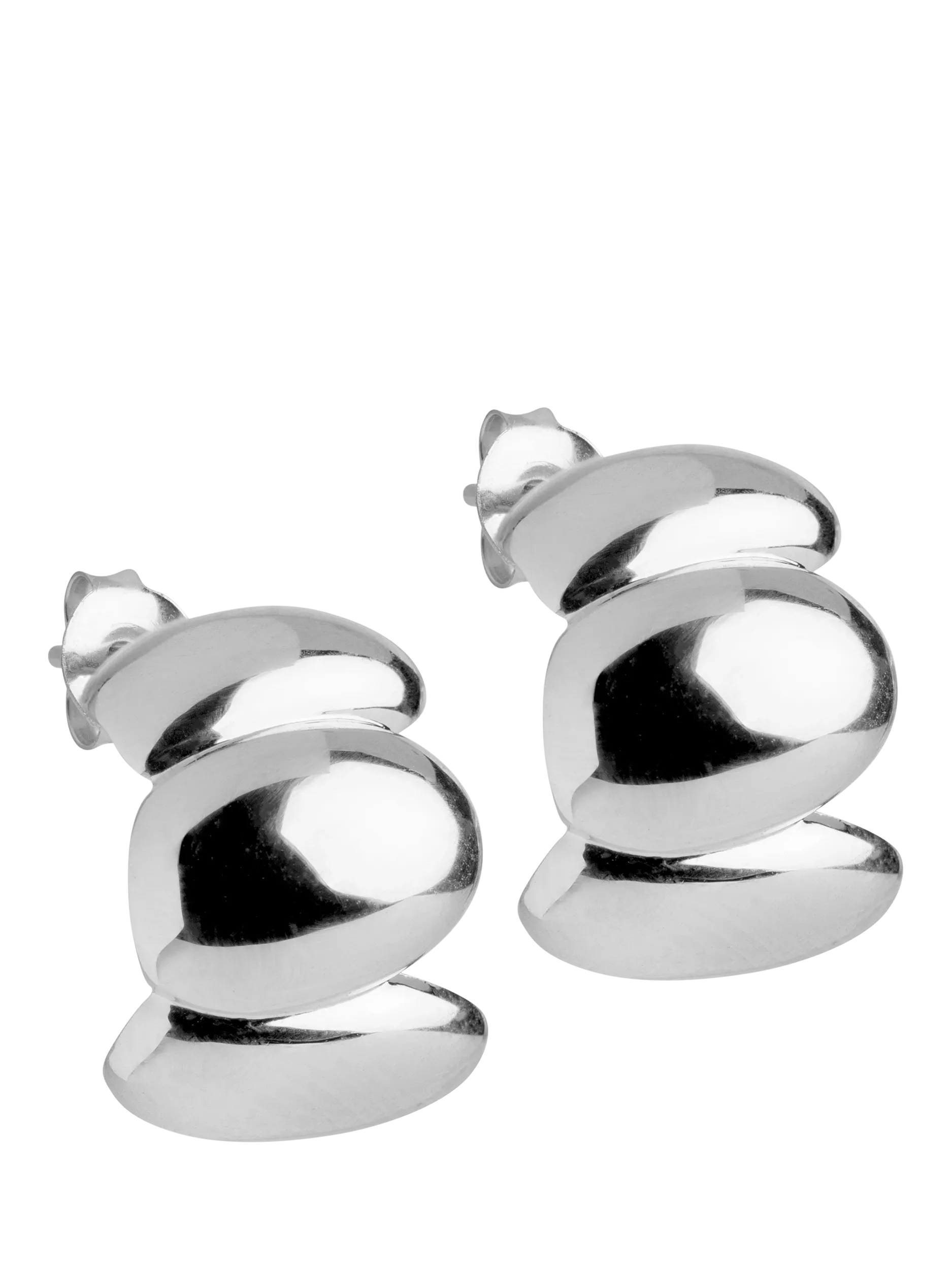 ENAMEL Copenhagen Melia chunky sculpted earrings silver - British product