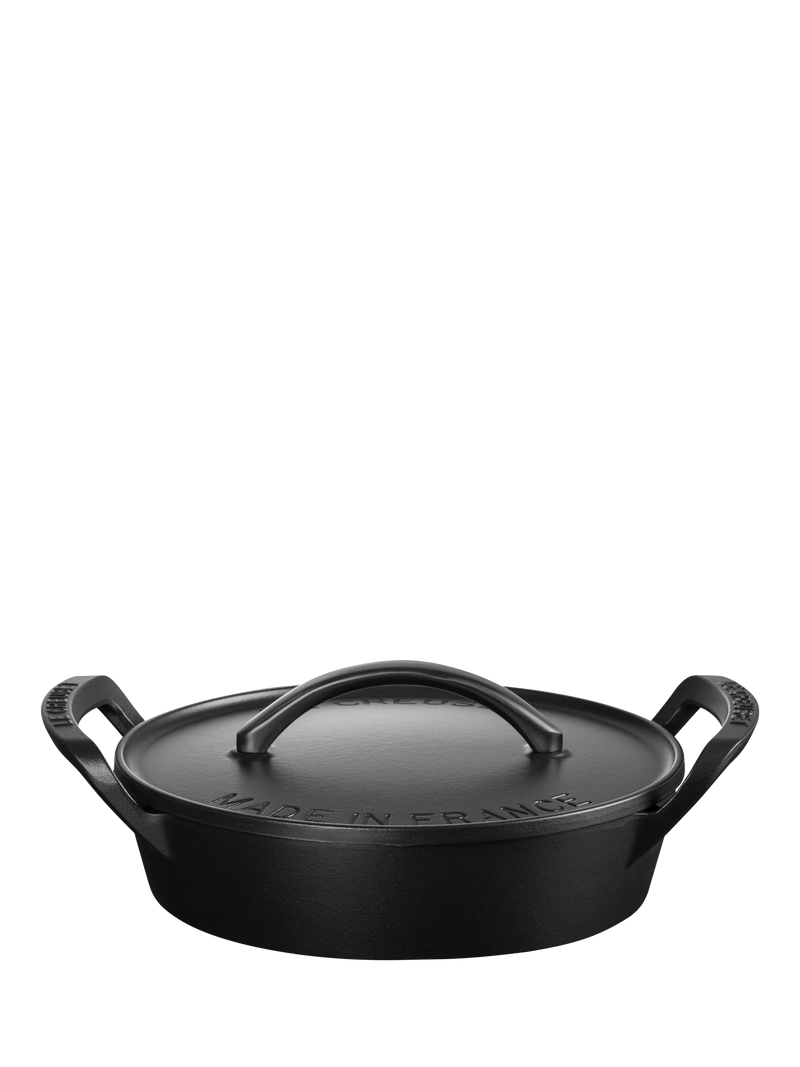Le Creuset BBQ shallow casserole Matt Black 28cm, imported from the UK