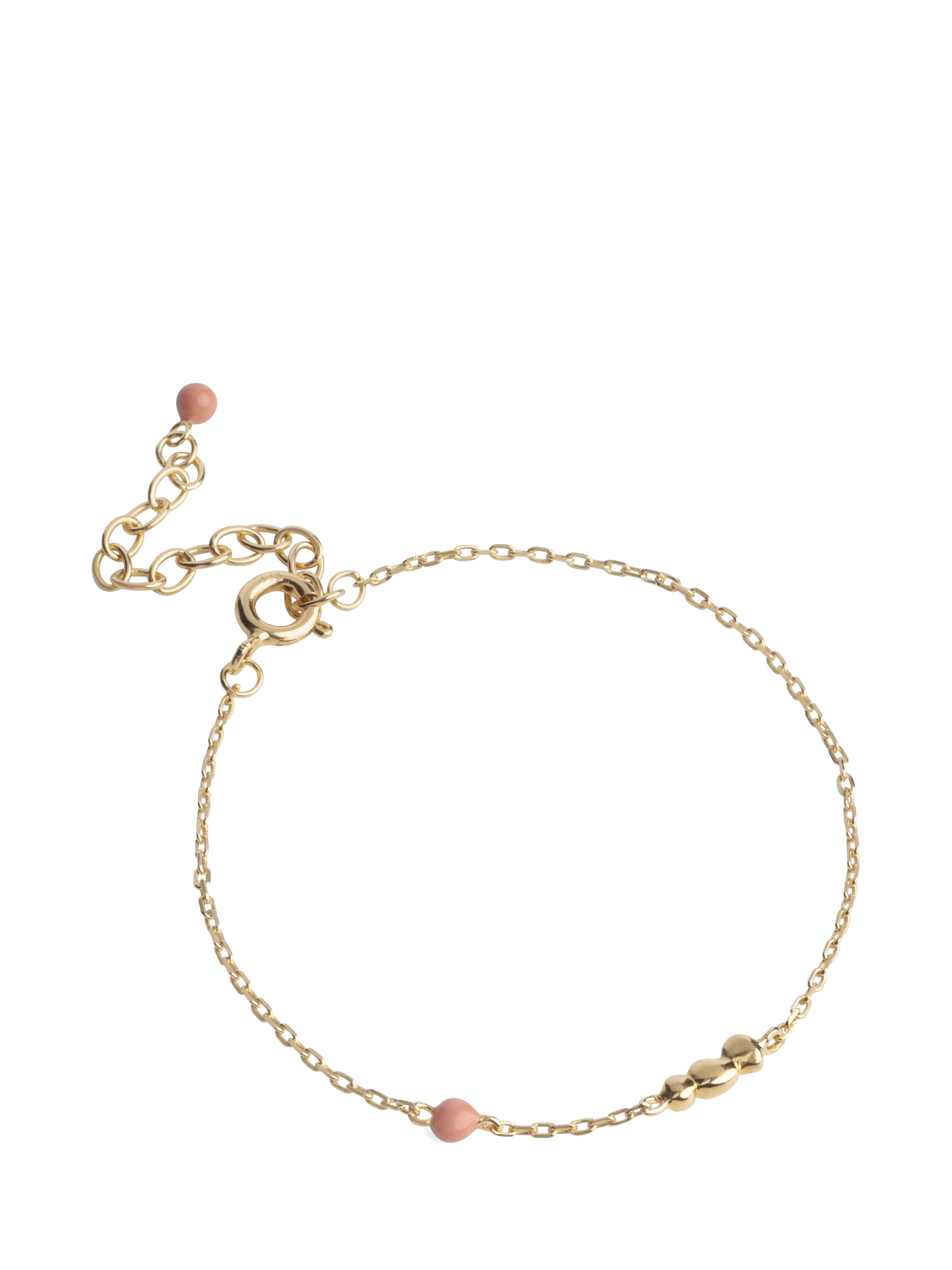 ENAMEL Copenhagen Nara chain bracelet yellow gold coral, imported from the UK