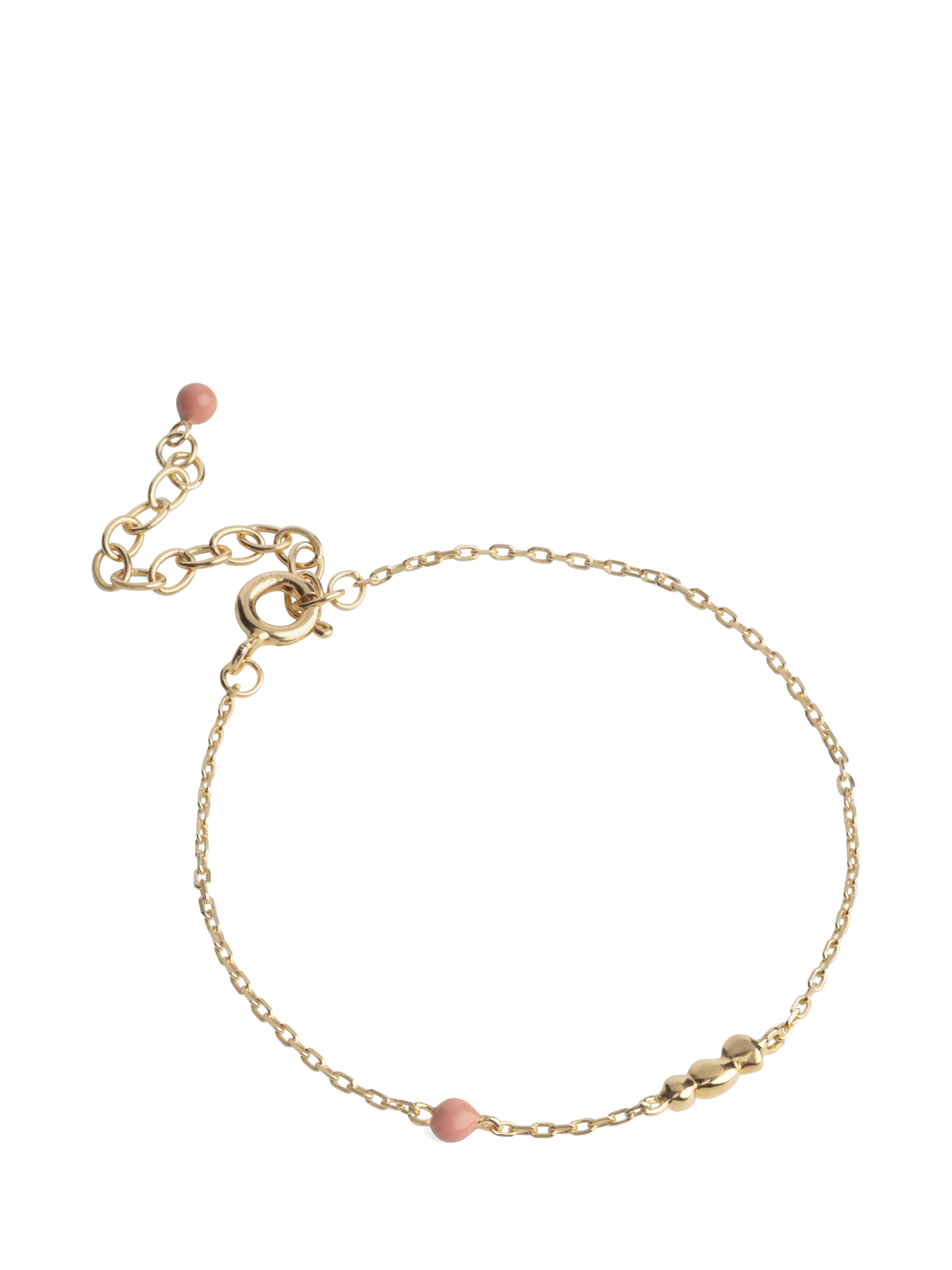 ENAMEL Copenhagen Nara chain bracelet yellow gold coral, imported from the UK