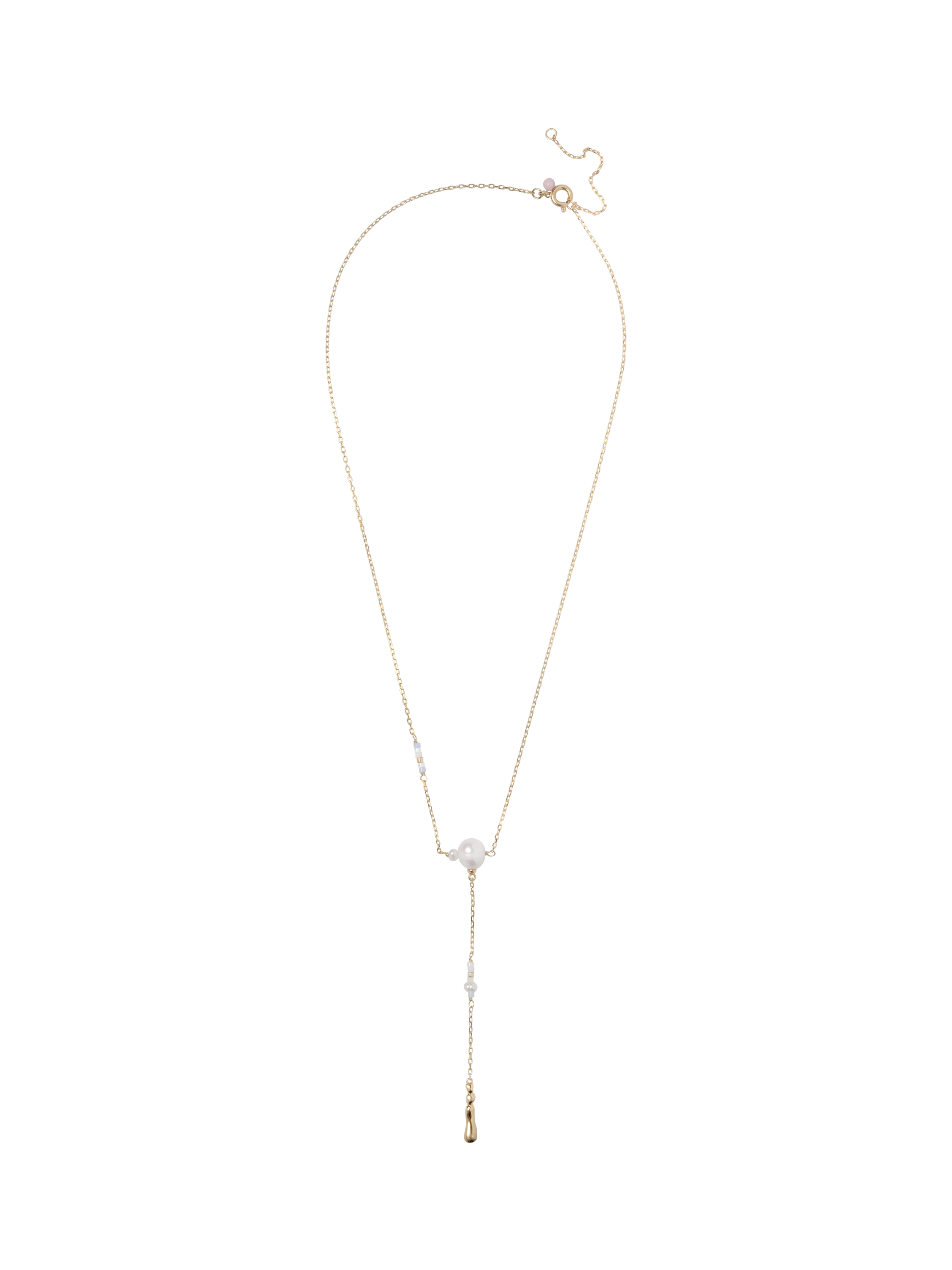 ENAMEL Copenhagen Y necklace yellow gold pearl, imported from the UK