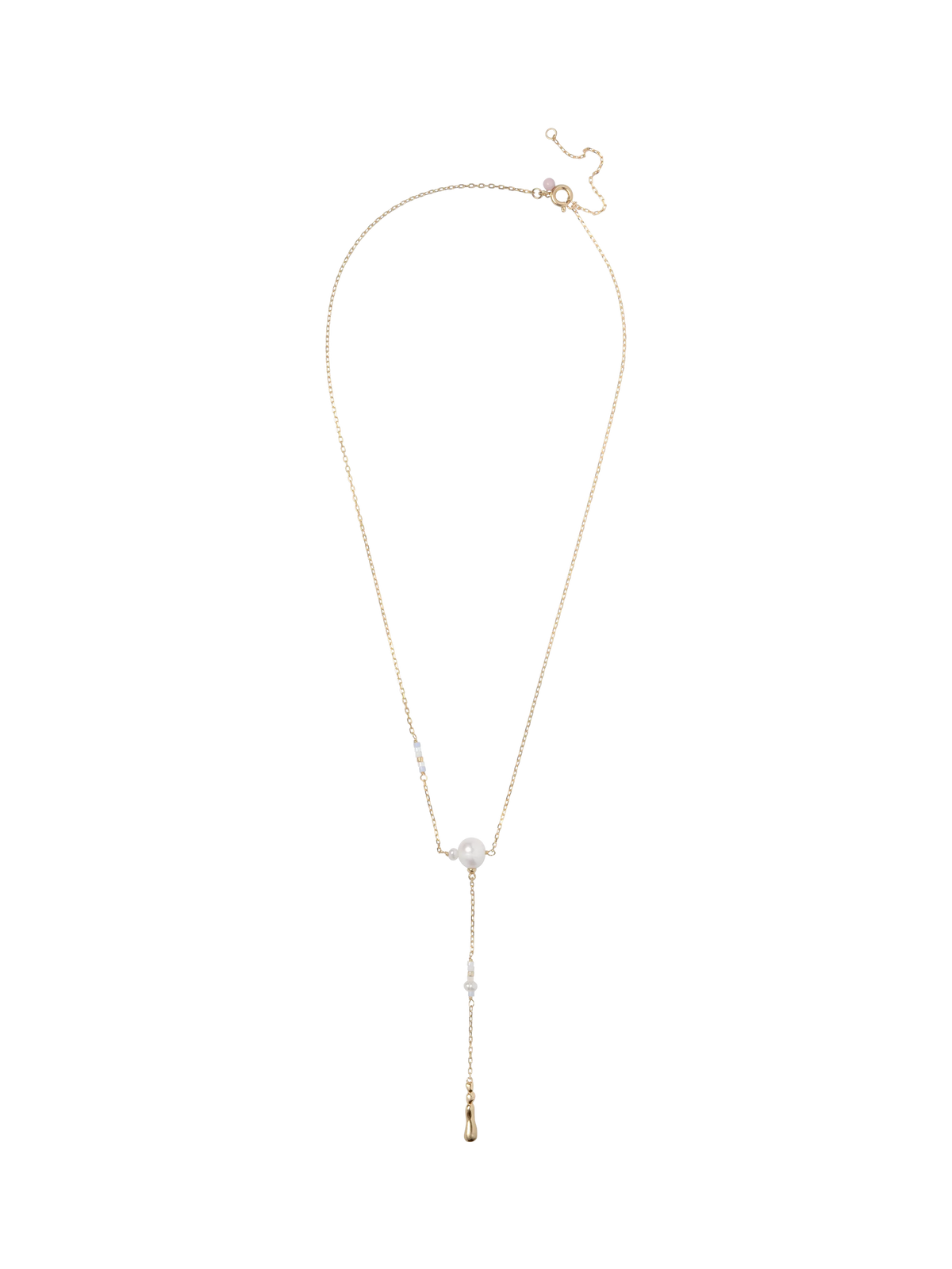 ENAMEL Copenhagen Y necklace yellow gold pearl, imported from the UK