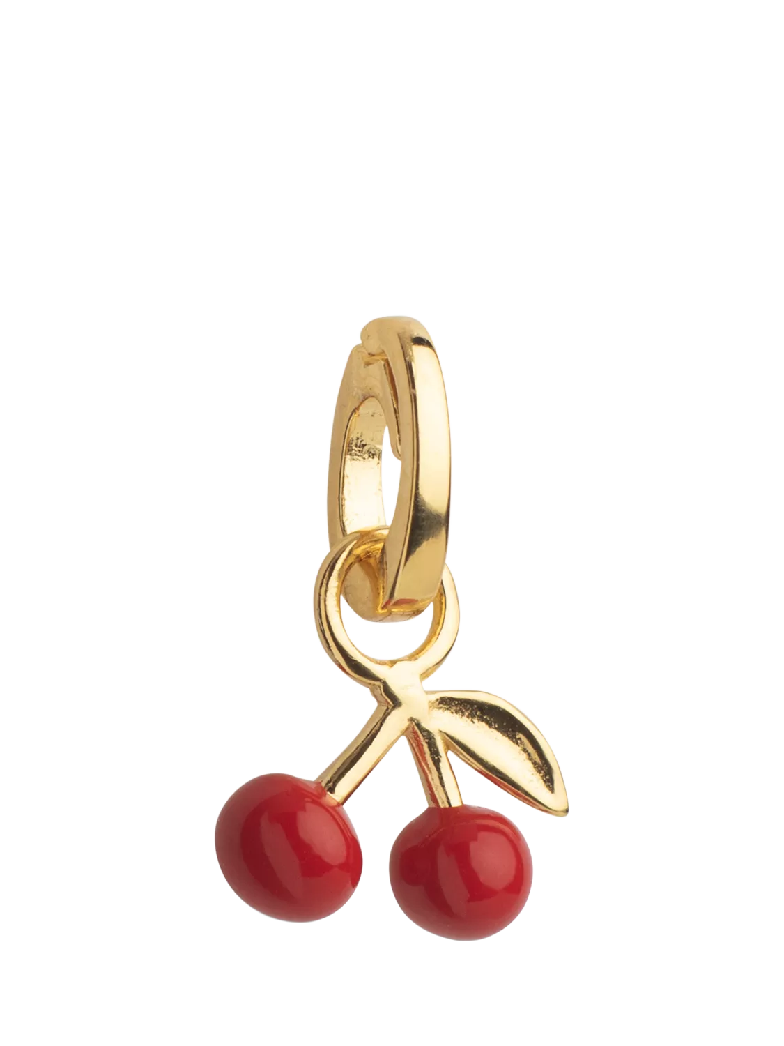 ENAMEL Copenhagen cherry charm yellow gold red enamel, UK version
