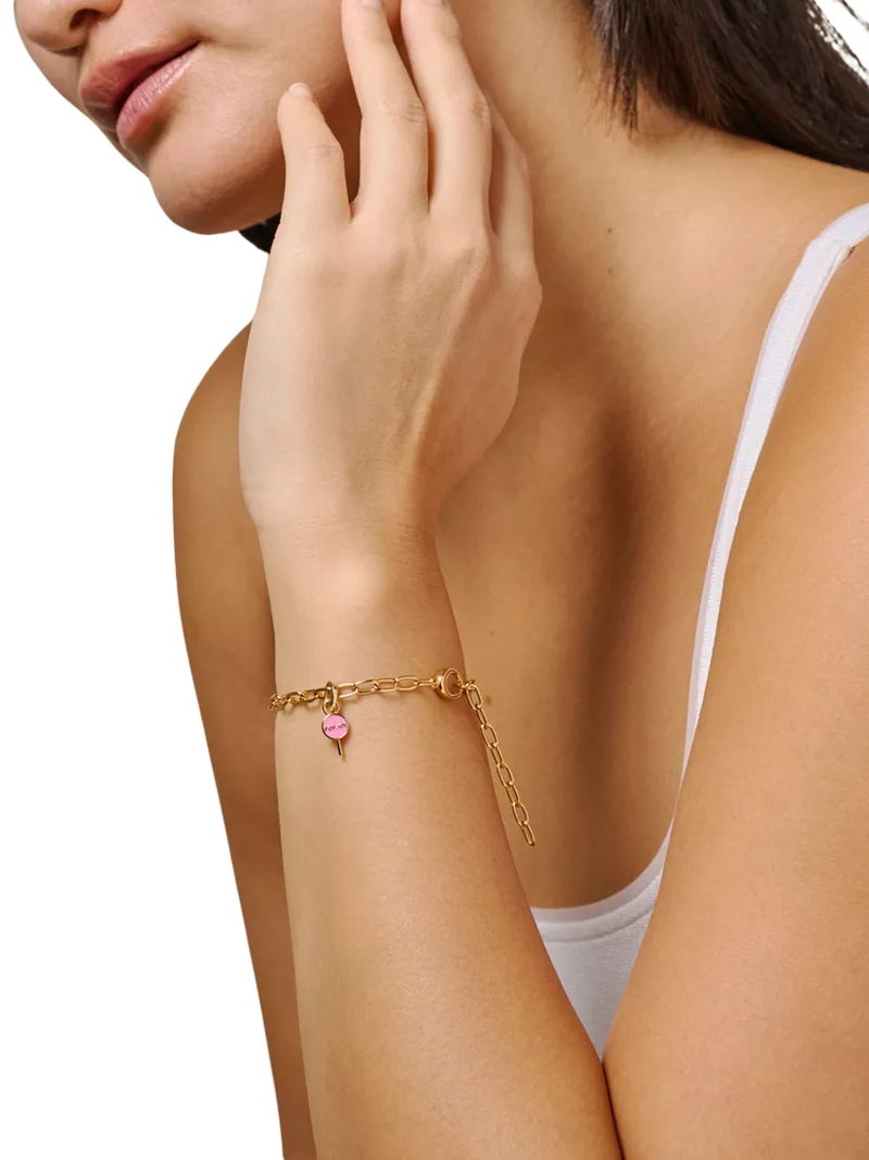 ENAMEL Copenhagen lollipop charm in yellow gold pink, imported from the UK