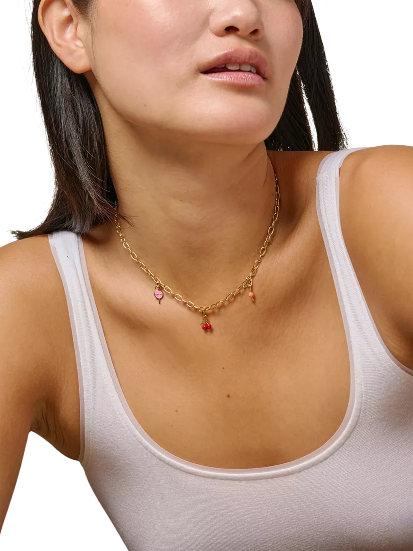 ENAMEL Copenhagen lollipop charm in yellow gold pink, imported from the UK