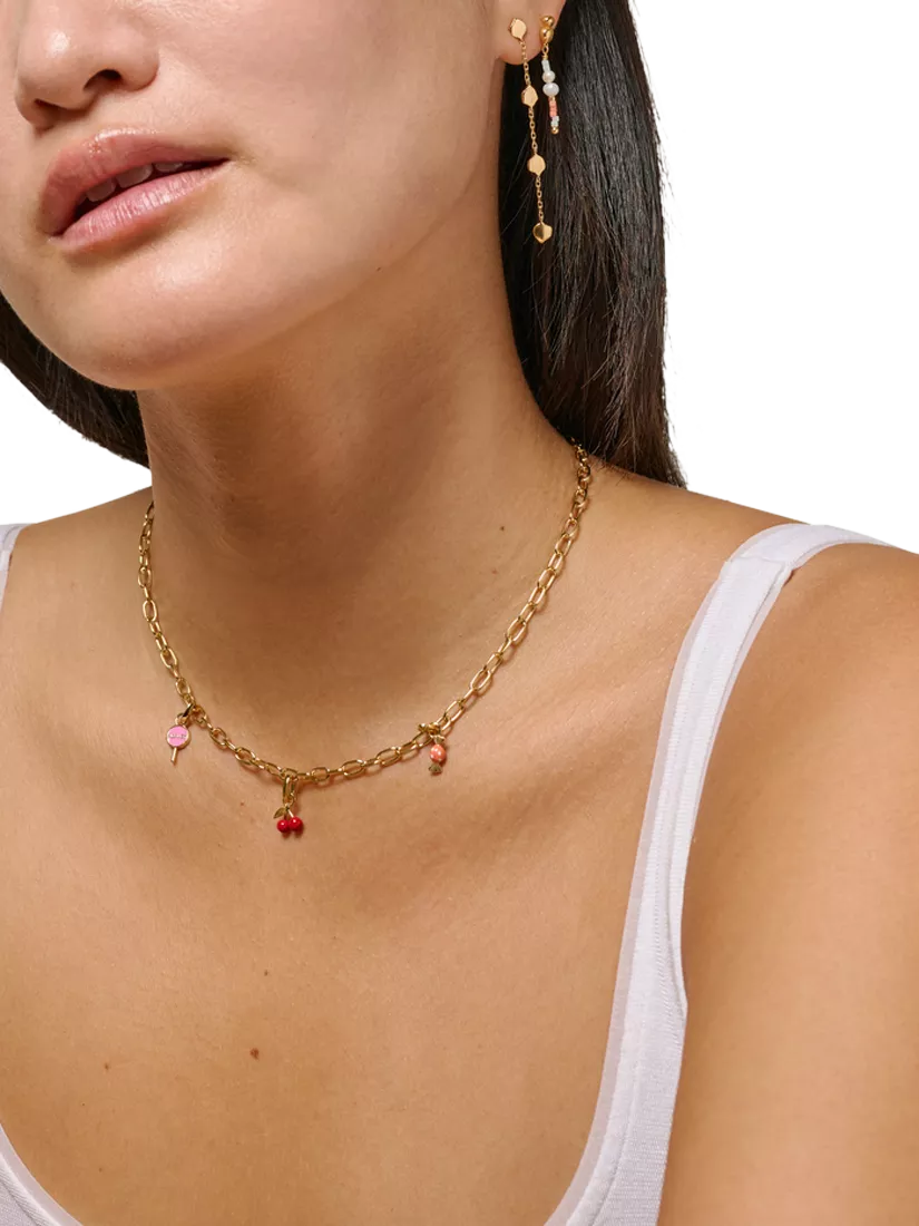 ENAMEL Copenhagen lollipop charm in yellow gold pink, imported from the UK