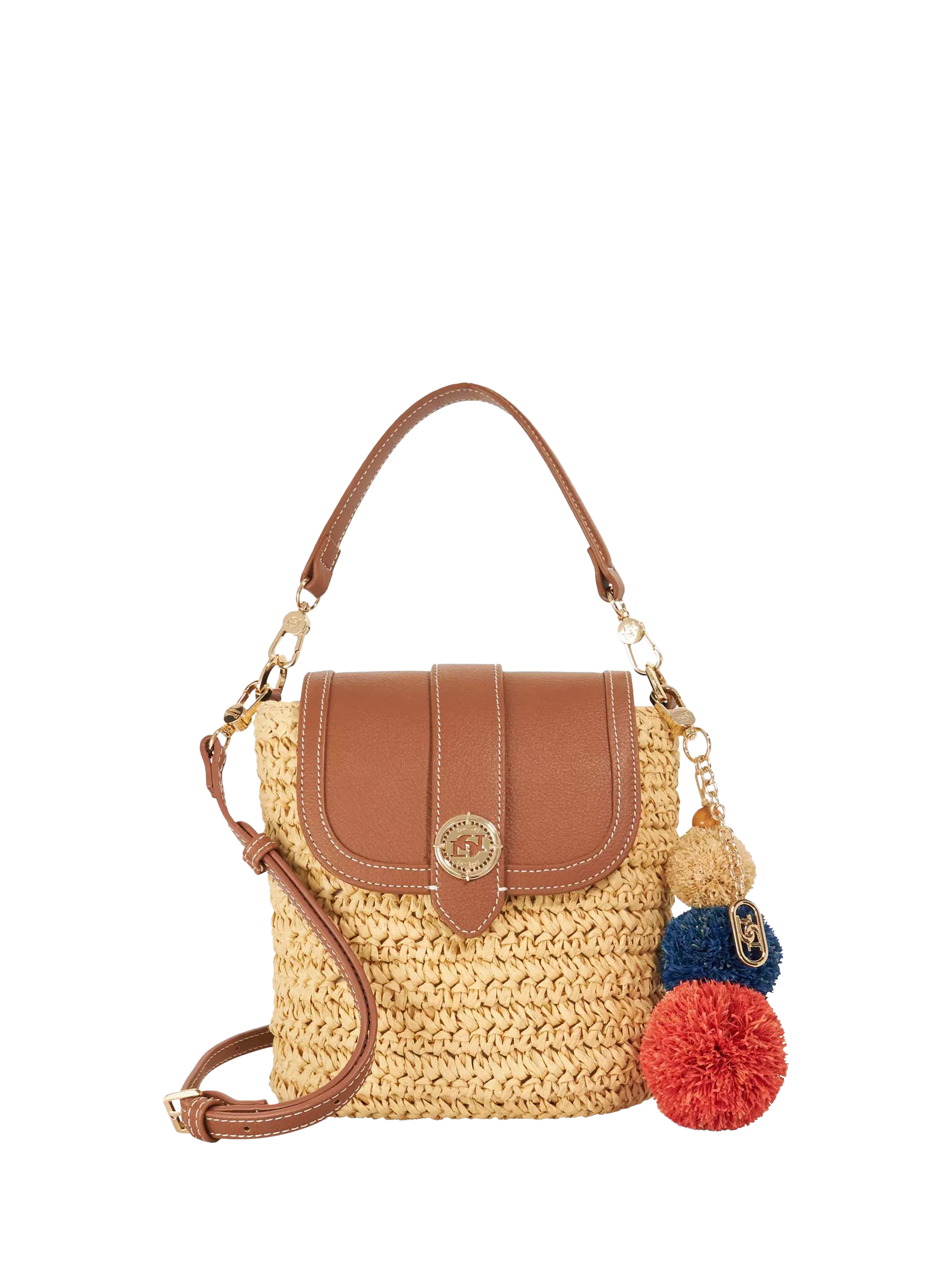 Dune London raffia crossbody bag in natural, UK version