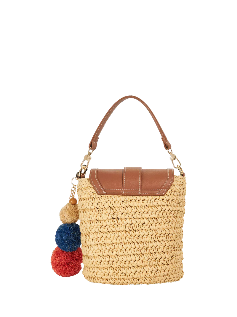 Dune London raffia crossbody bag in natural, UK version