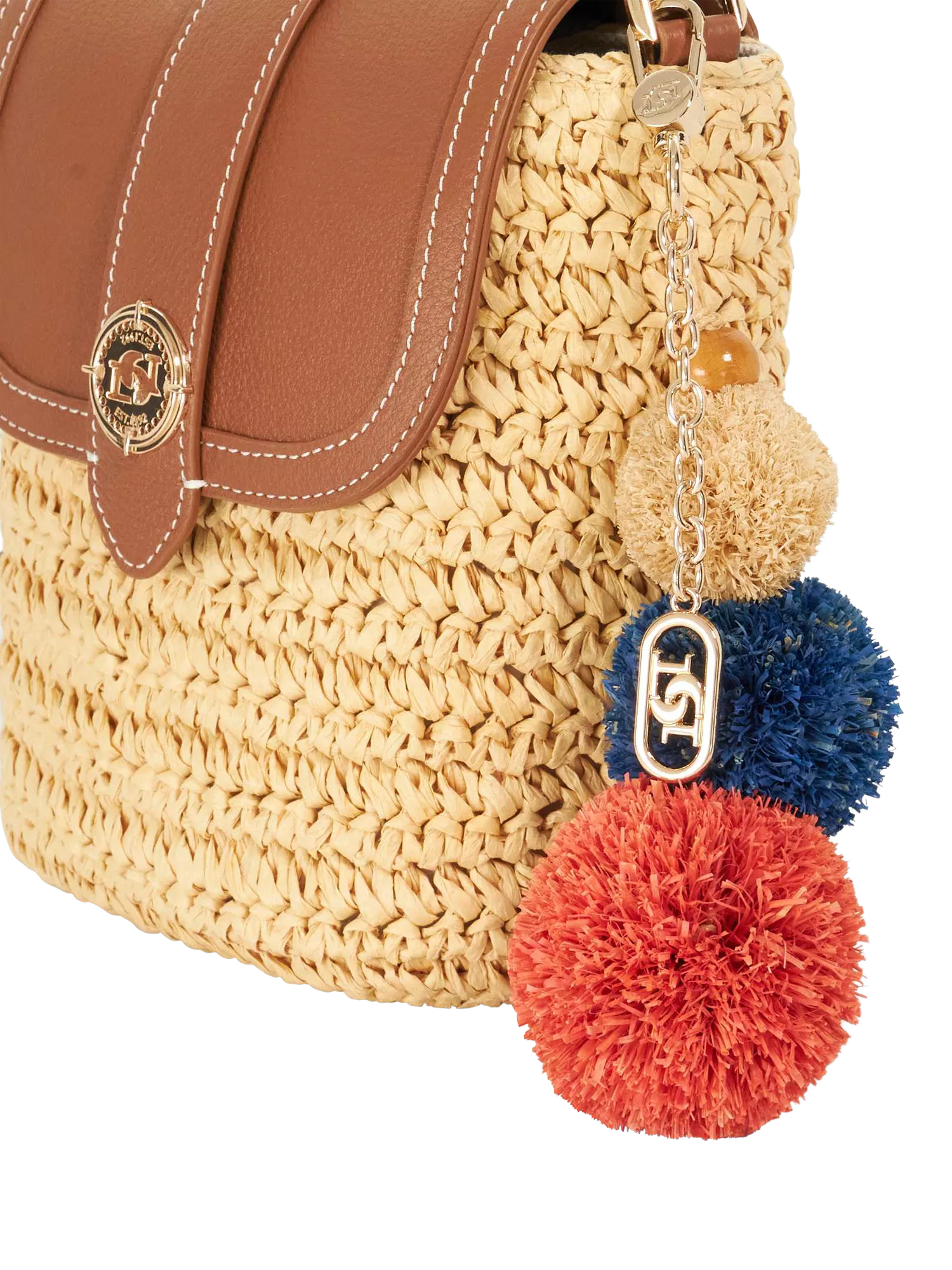 Dune London raffia crossbody bag in natural, UK version
