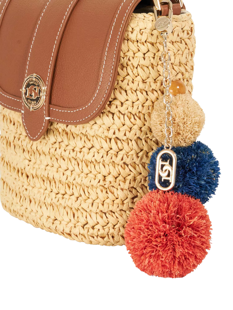 Dune London raffia crossbody bag in natural, UK version