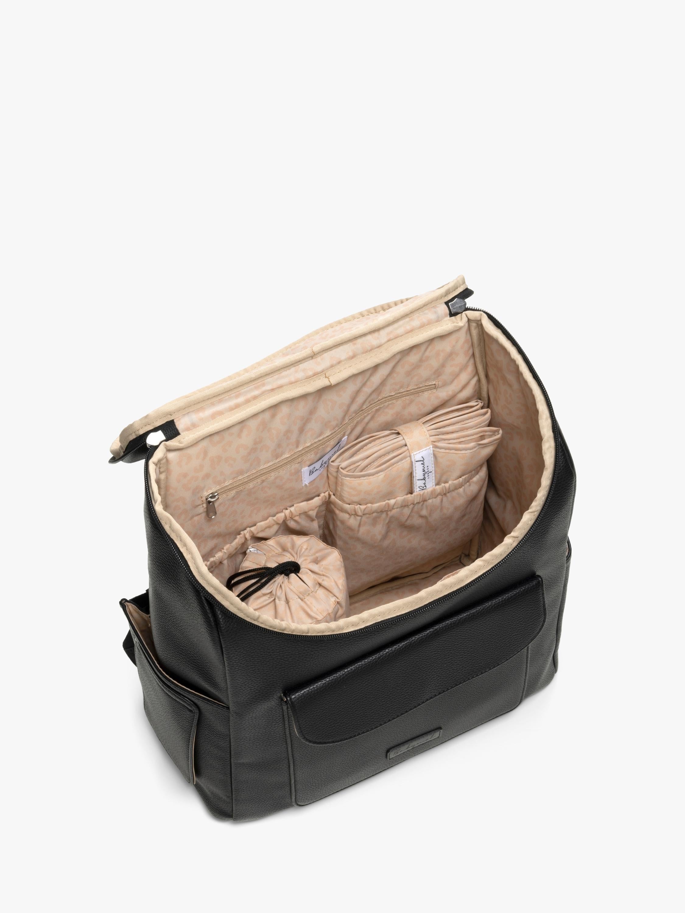 Storksak vegan leather convertible changing backpack in black (British brand)