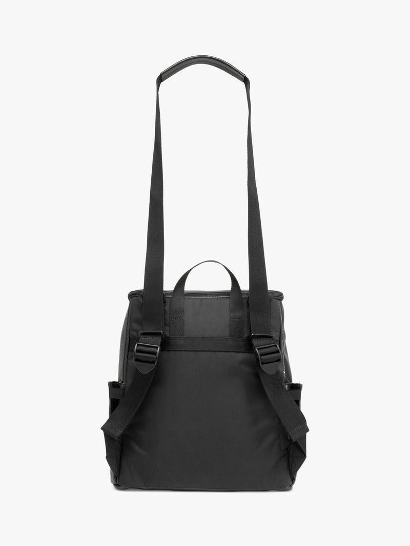 Storksak vegan leather convertible changing backpack in black (British brand)