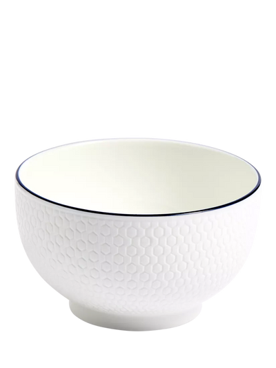 John Lewis Wedgwood Gio Blue Line Bone China Rice Bowl, White, 11cm- Buy online at McGrocer