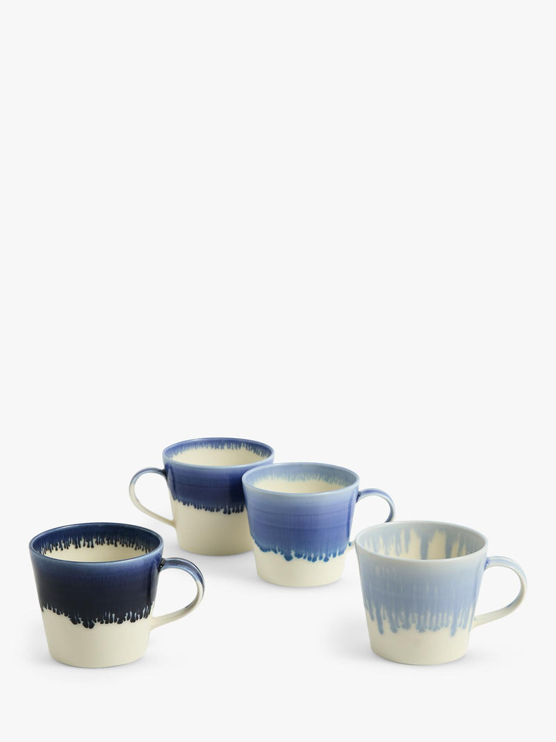 Royal Doulton porcelain mugs 4 pack 400ml blue, imported from the UK