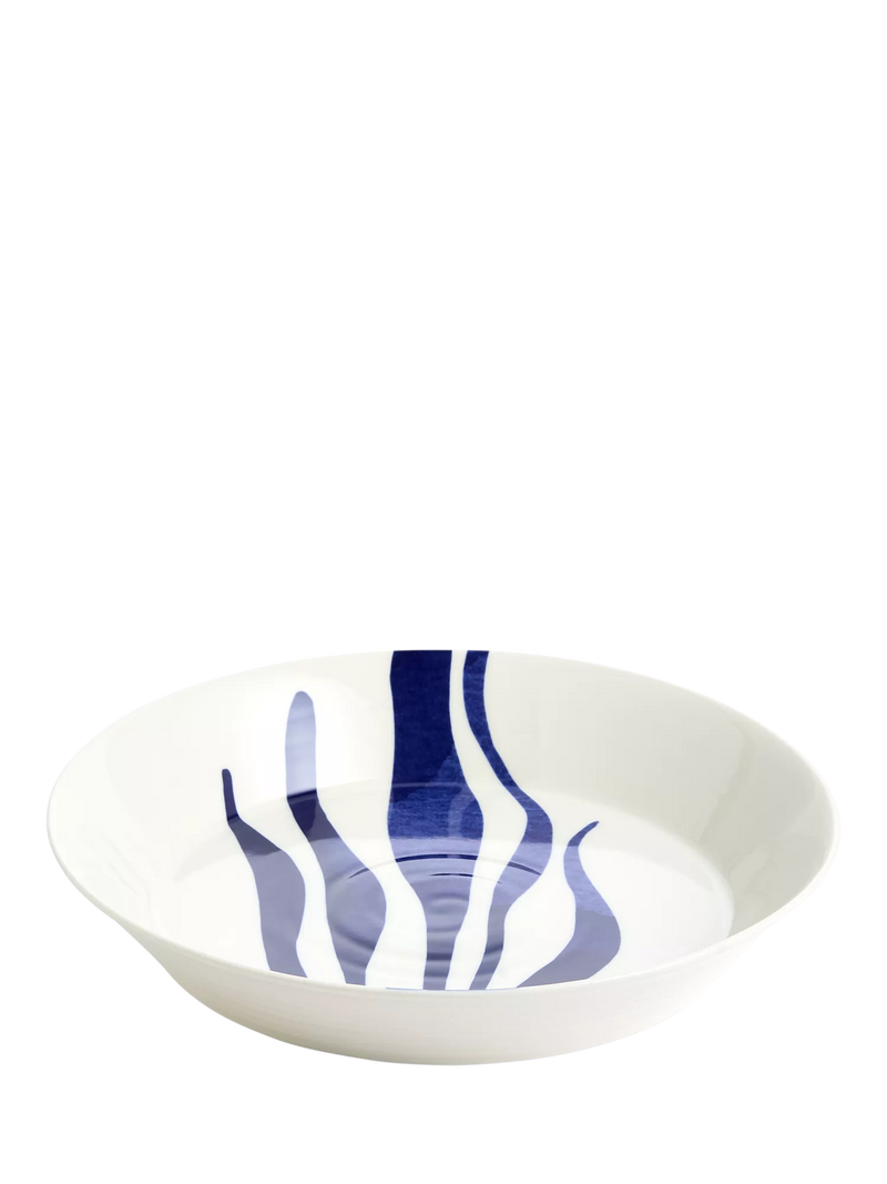 Royal Doulton Pacific 1815 blue porcelain low serving bowl 31.8cm, UK version