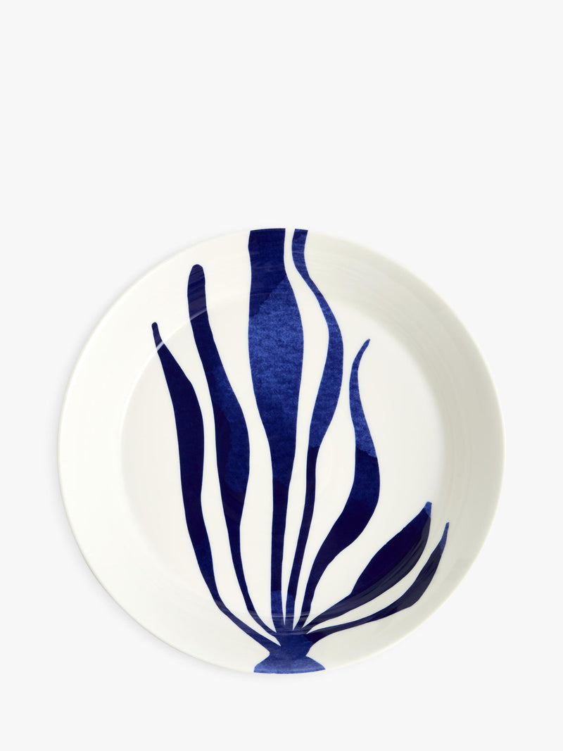 Royal Doulton Pacific 1815 blue porcelain low serving bowl 31.8cm, UK version