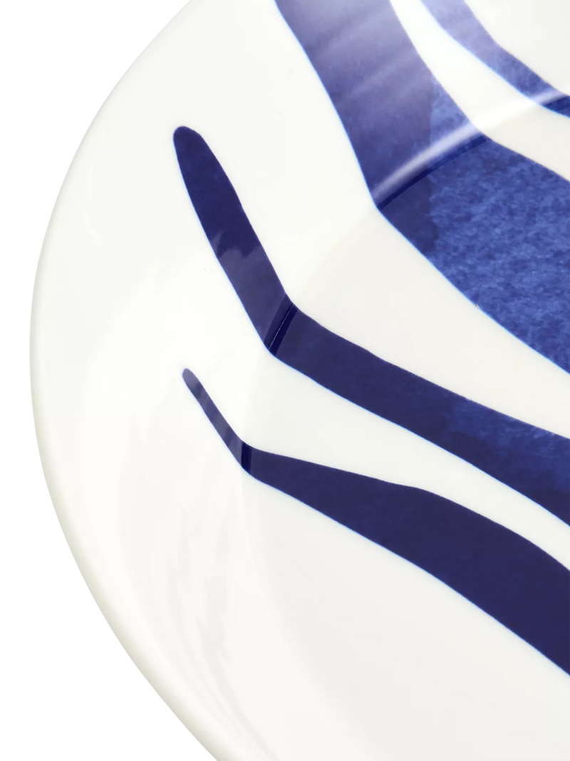 Royal Doulton Pacific 1815 blue porcelain low serving bowl 31.8cm, UK version