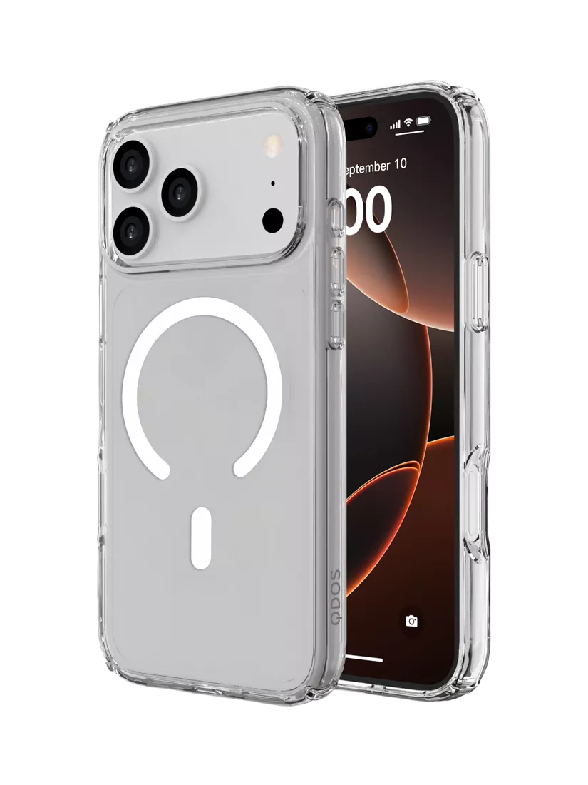 QDOS Hybrid Drop Case for iPhone 17 Pro Max Clear (British brand)