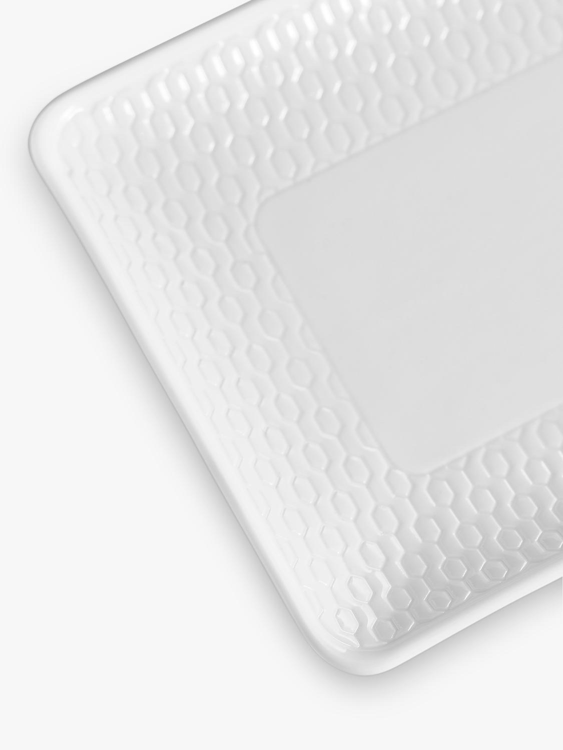 Wedgwood Gio rectangular bone china tray 21cm white, UK version