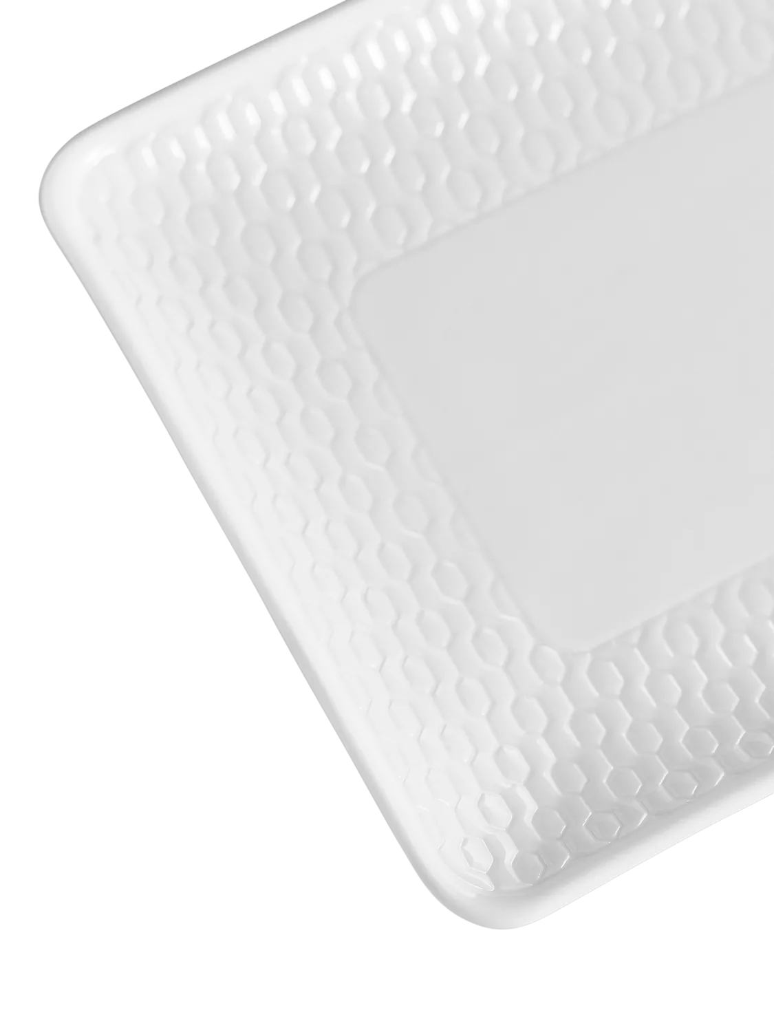 Wedgwood Gio rectangular bone china tray 21cm white, UK version