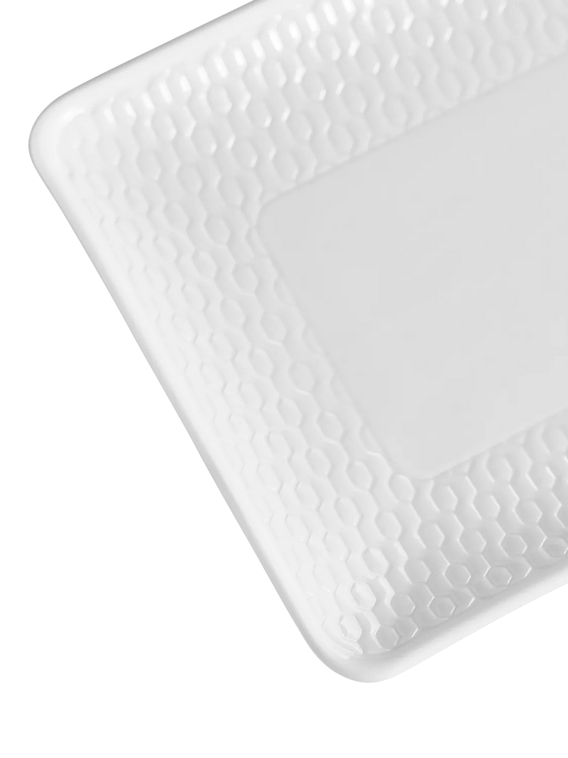 Wedgwood Gio rectangular bone china tray 21cm white, UK version